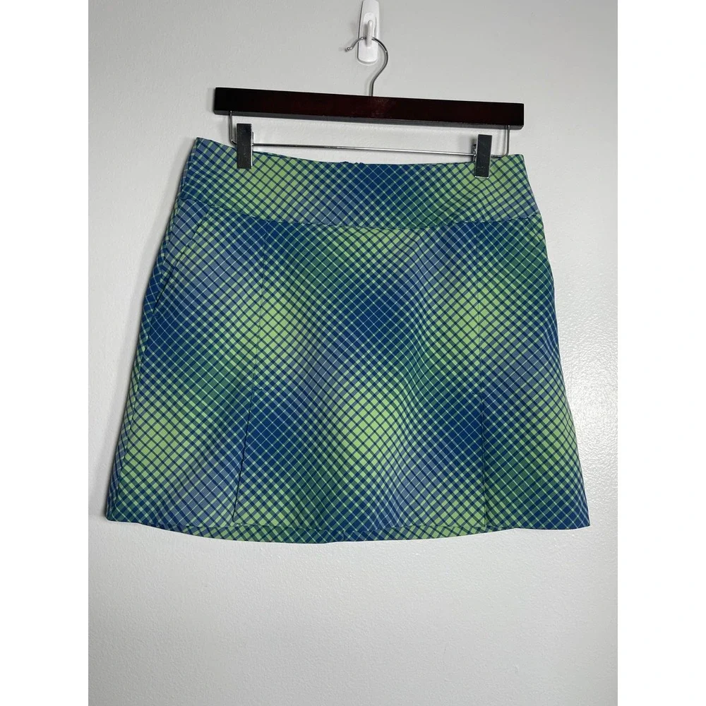 NIKE Golf Dri-FIT Skort Size 6 Green Blue Athletic Skirt Active‎ Performance